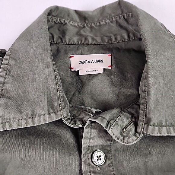 Zadig & Voltaire Taskal Combat Shirt Jacket Womens XS by Humberto Cruz Military - Picture 2 of 10
